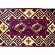Tapis roumain tissé à la main en laine design géométrique marron et jaune 246x163cm