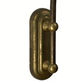 Art deco holophane cut glass and brass wall lamps, 1970