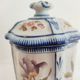 Earthenware box decoration of flowers Faience factory of Charolles