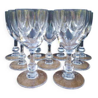 Verres à vin n3 - Modèle Bizet - en cristal de Saint Louis - Lot de 9