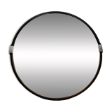 Miroir rond cerclage ambré années 70 vintage