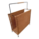 Rattan magazine rack with metal frame from the 50s