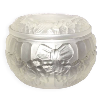 Art Deco Molded Glass Candy Box / Powder Box – Butterfly