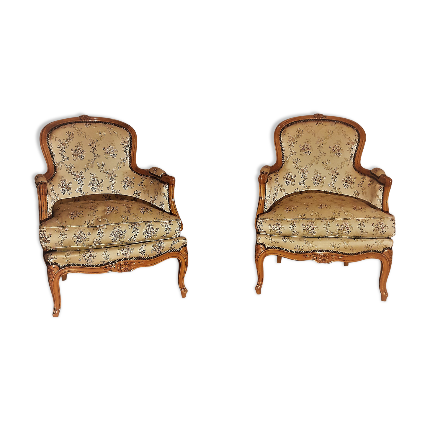 Pair of Louis XV-style shepherdess chairs