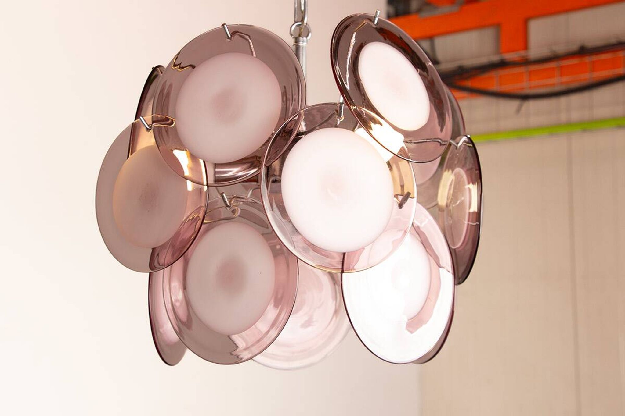 "Space Age" chandelier in Murano glass by Gino Vistosi 1970.