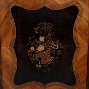 Showcase in precious wood marquetry, Louis XV Transition style.