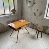 Vintage oak compass desk