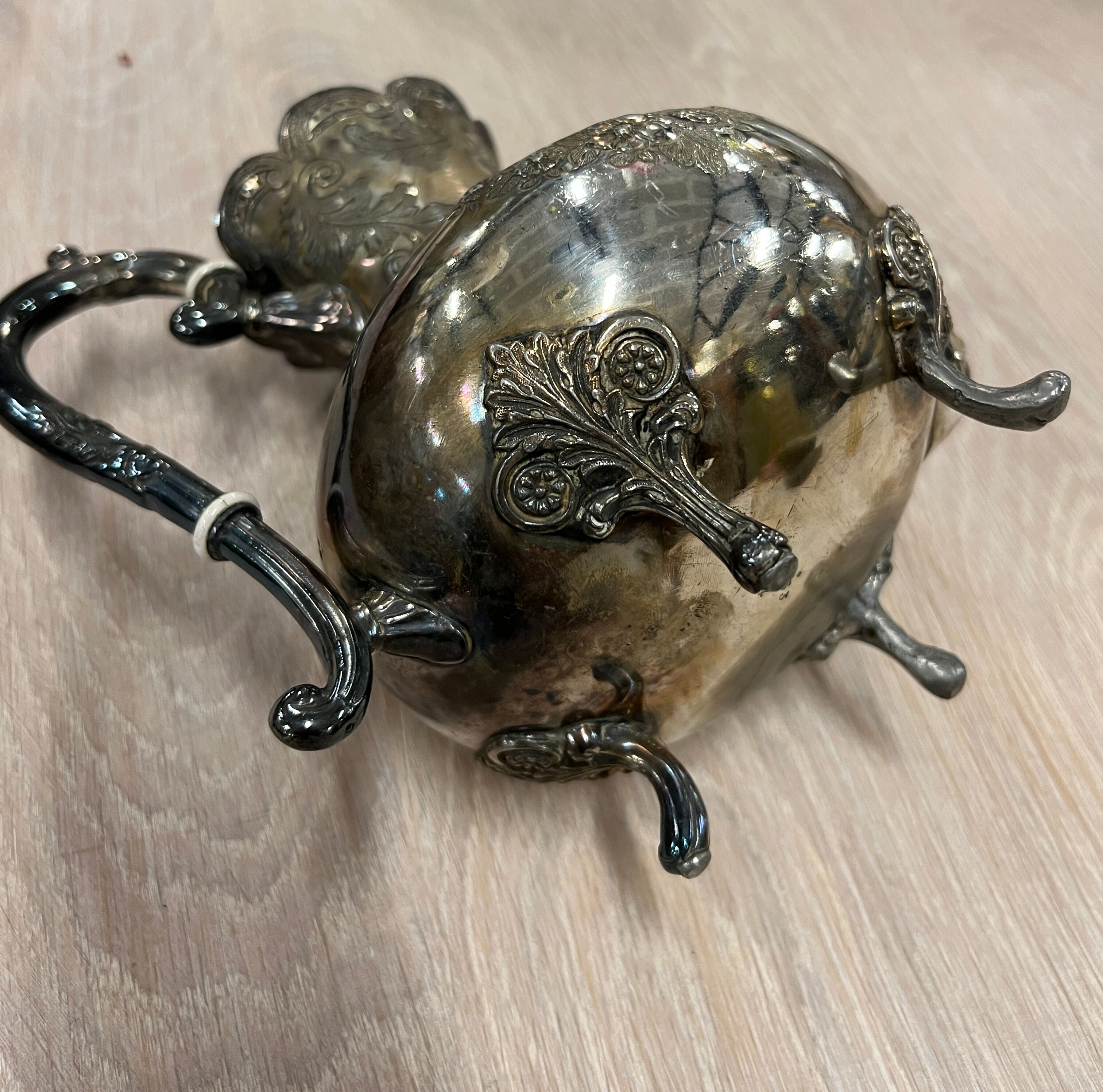 Old silver metal coffee maker