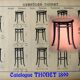 Thonet stool 1890 with new caning