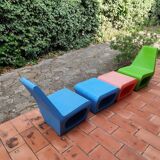 2 armchairs and 2 ottomans by Wiel Arets for Quinze & Milan vintage