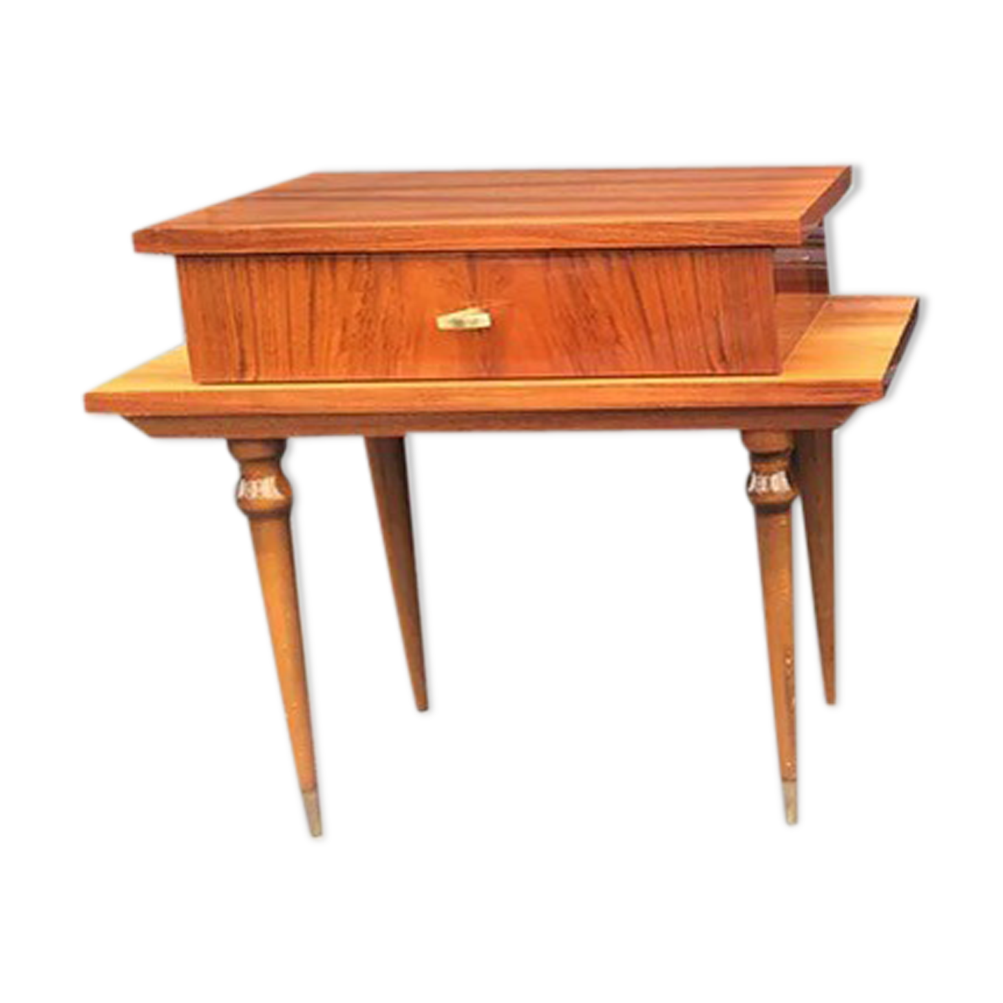 60s-old bedside table in varnished wood