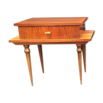 60s-old bedside table in varnished wood