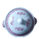 Vintage soup tureen in English earthenware Churchill Rosa pink Willow pattern.
