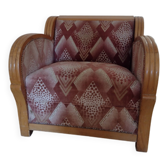 Art Deco armchair in pink velvet