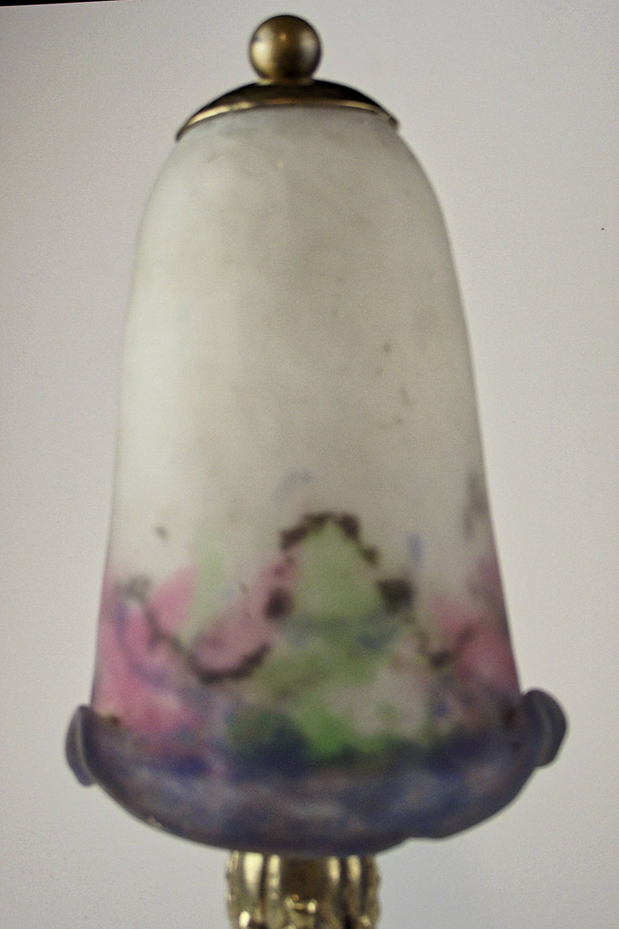 Art deco glass cloud lamp by muller frères