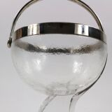 Vintage crystal ice bucket and Silver plated handle