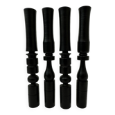 Set of 4 ebony hand turned wooden edwardian candle sticks , 1900’s