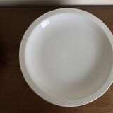 Set of 7 modernist flat plates Lunéville 1930 white earthenware