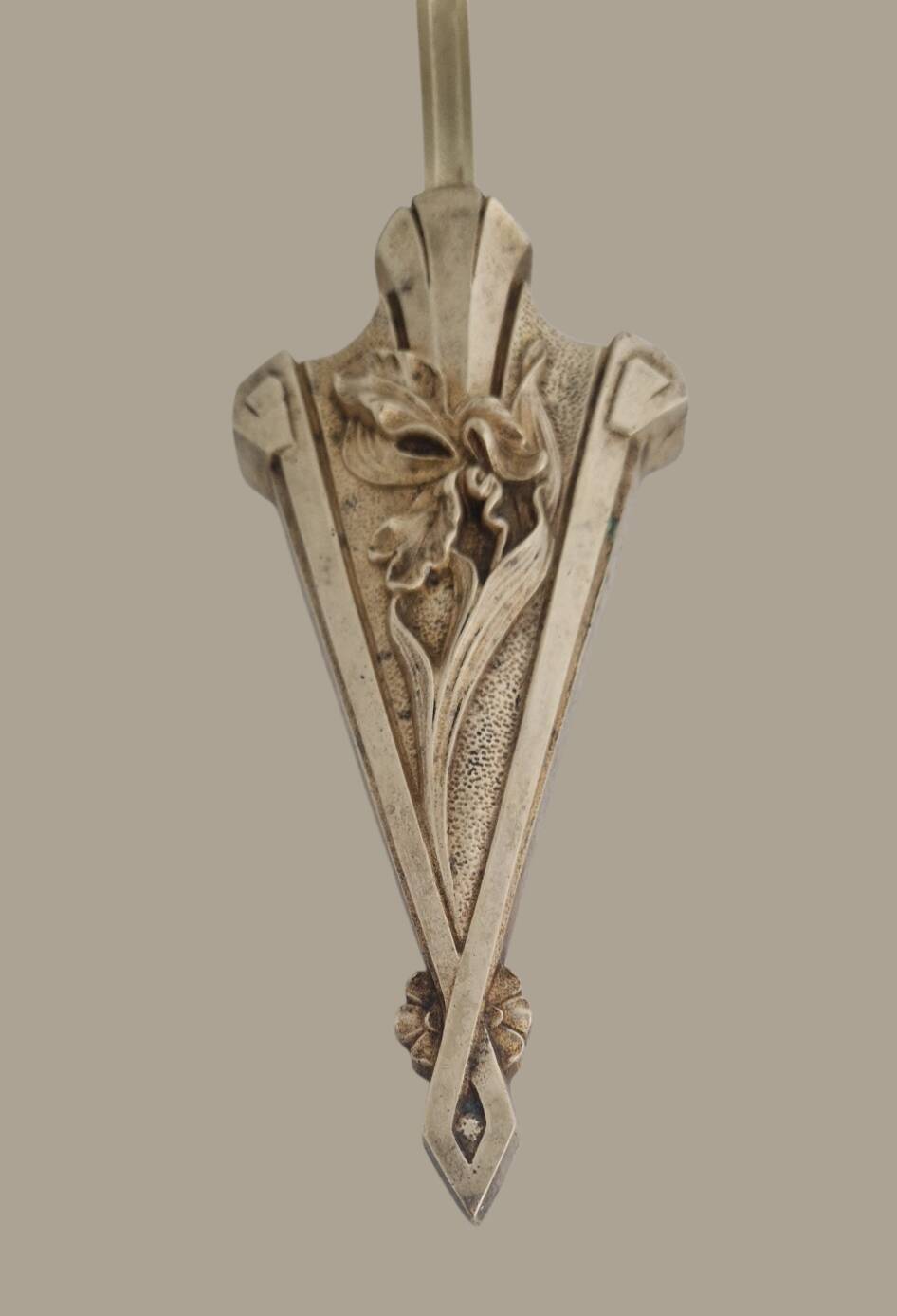 Art Nouveau wall light in gilded bronze - Frosted glass tulip - Period 1900