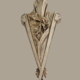 Art Nouveau wall light in gilded bronze - Frosted glass tulip - Period 1900