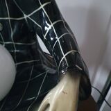 Large vintage Pierrot bedside lamp or table lamp from the 50s/60s 1950s with black tiles