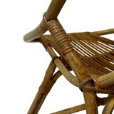 Ensemble vintage de 4 fauteuils club en rotin Rohe Noordwolde 1960