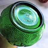 Large green glass vase from vintage Empoli Italy
