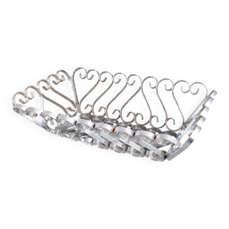 Vintage bread basket in forged chrome-plated metal