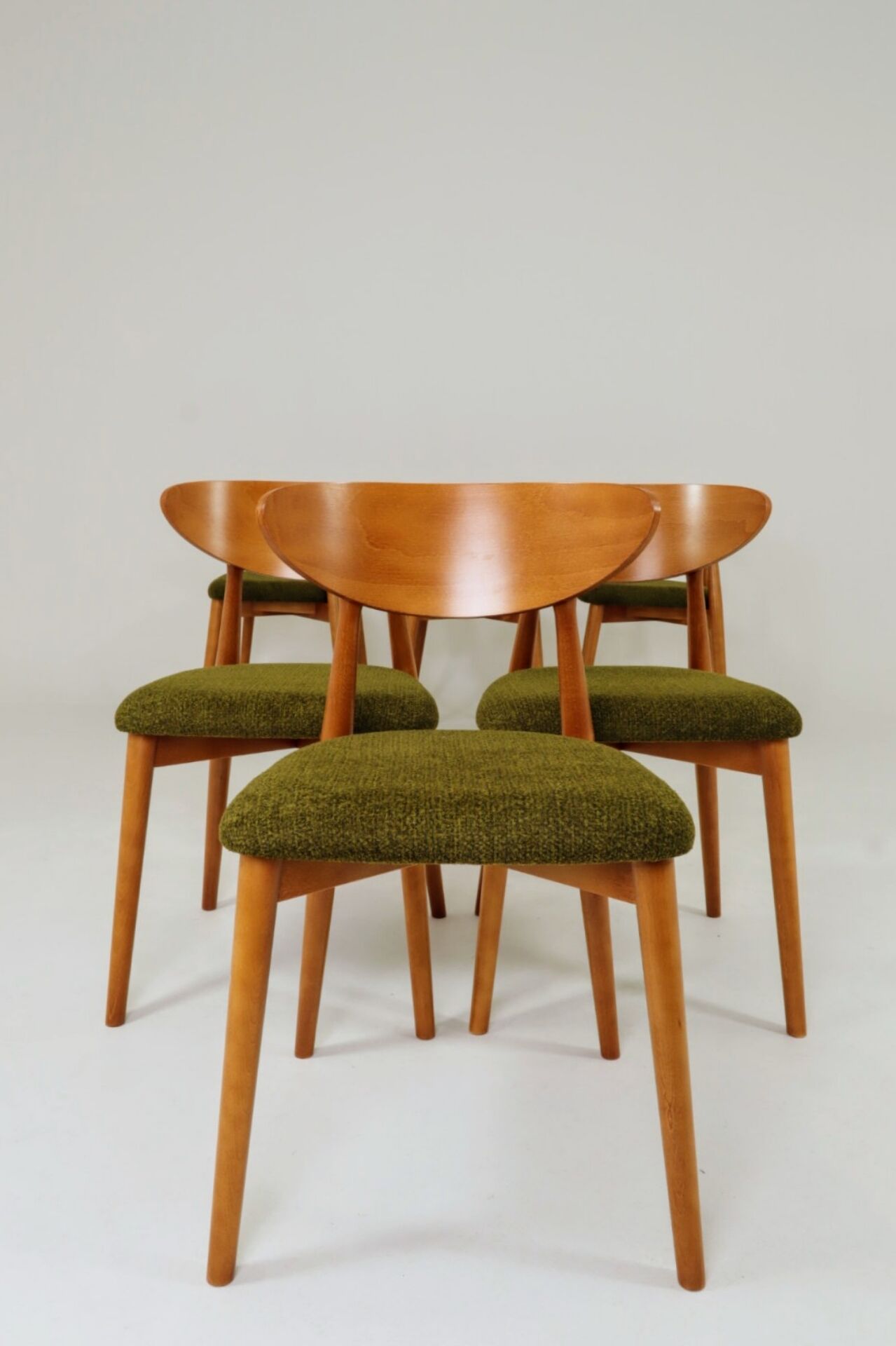 Wild green dining chairs light wood