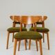 Wild green dining chairs light wood