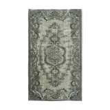 Hand-knotted antique oriental 1970s 147 cm x 241 cm grey carpet