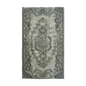 Hand-knotted antique oriental 1970s 147 cm x 241 cm grey carpet