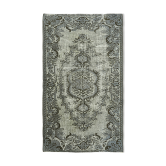 Hand-knotted antique oriental 1970s 147 cm x 241 cm grey carpet