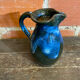 Vintage 1970s Black and Blue Glazed Stoneware Jug