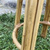 Vintage rattan and cane side table