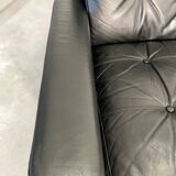 Vintage danish retro nili stoppmøbler 3 person sofa in black leather 1960s
