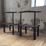 Pair of Ivory Coast chairs 50s
