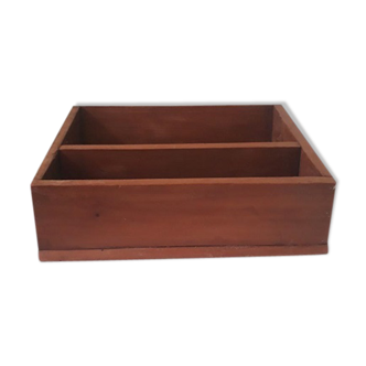 Ancien porte courrier en chêne ciré 2 casiers