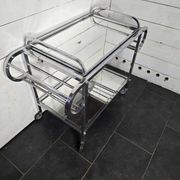 Art Deco trolley on wheels in chromed metal, 1930s