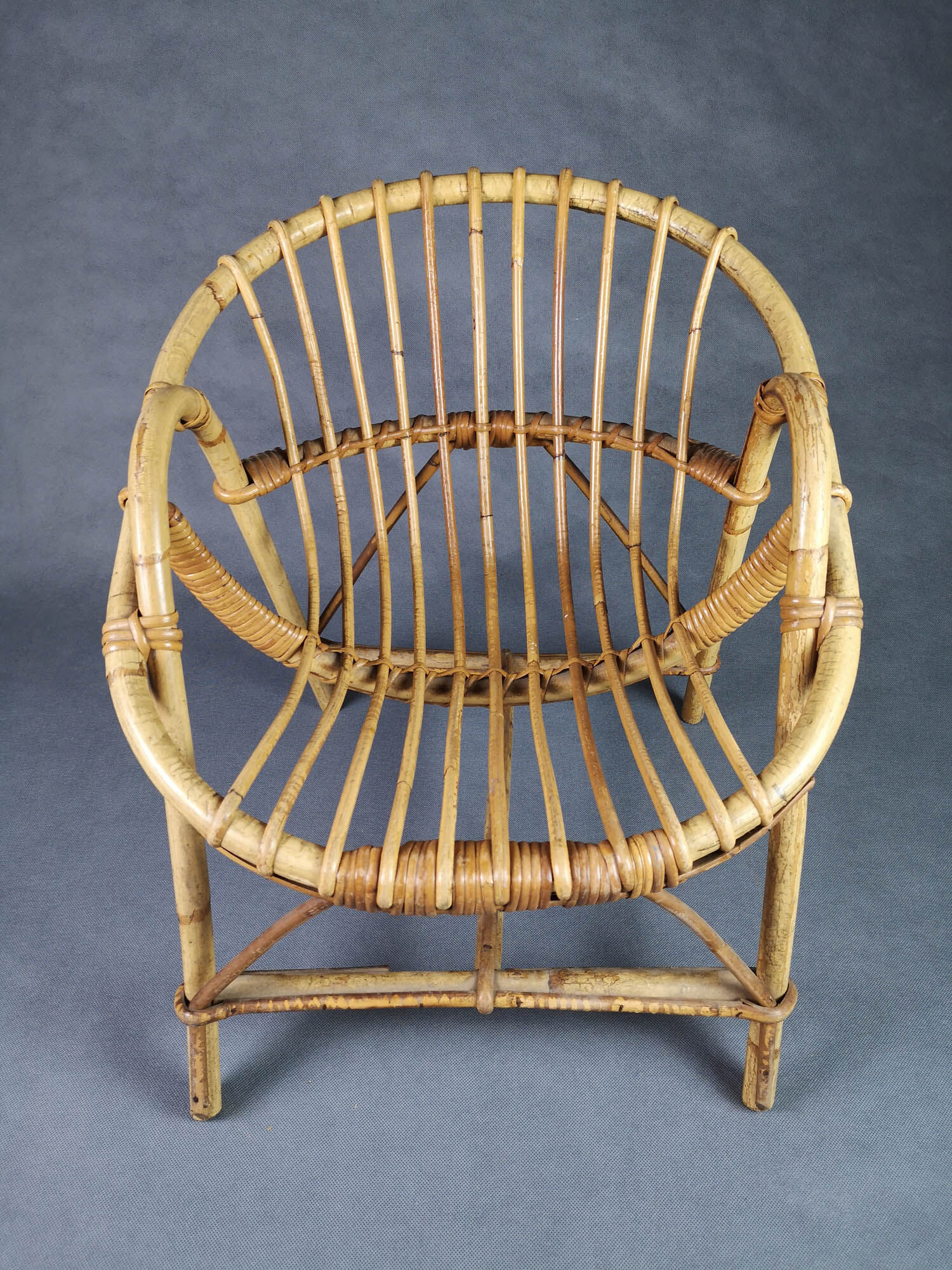 Children's rattan shell chair