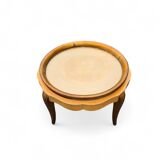 Louis XV round coffee table with removable glass top