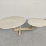 Two modular rotating trays coffee table