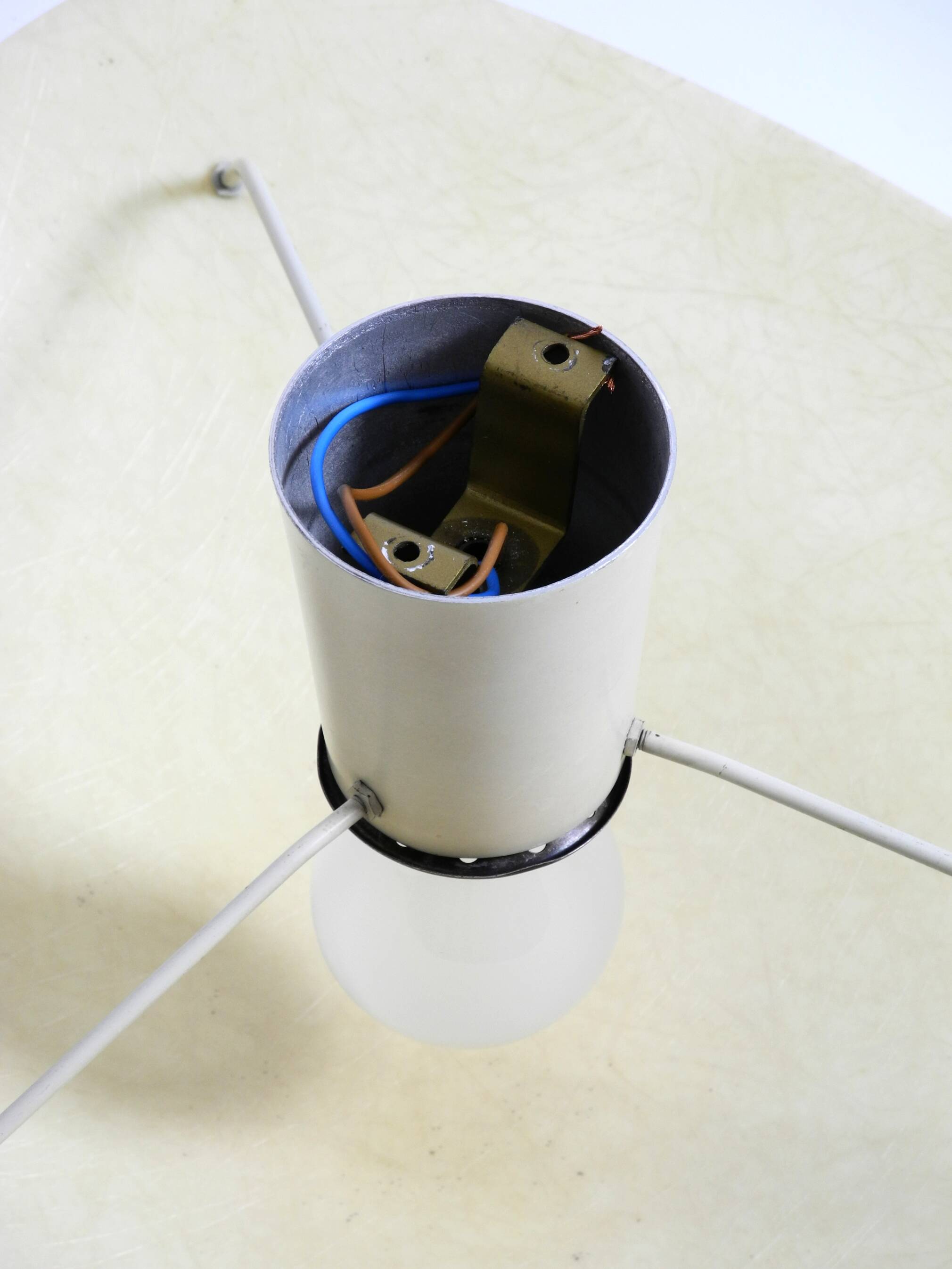 Beautiful, rare mid-century modern fiberglass ceiling lamp