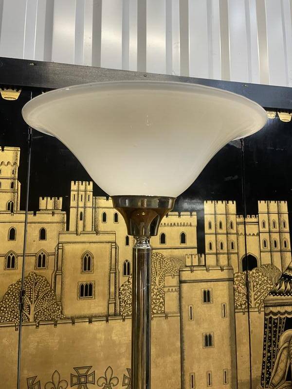 Pair of brass floor lamps