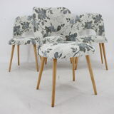 1960s Set of Four Oswald Haerdtl dining Chairs in Fabric ,Czechoslovakia
