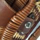 Two tone wicker suitcase