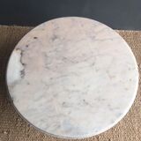 Round coffee table marble and brass