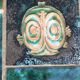 Ceramic coffee table signed princess 1950 africanist inspiration