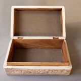 Hand-carved wooden boxes with ivory inlays