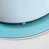 Vintage Beveled Glass Oval Mirror by A. Lupi for Cristal Luxor, Italy 1970